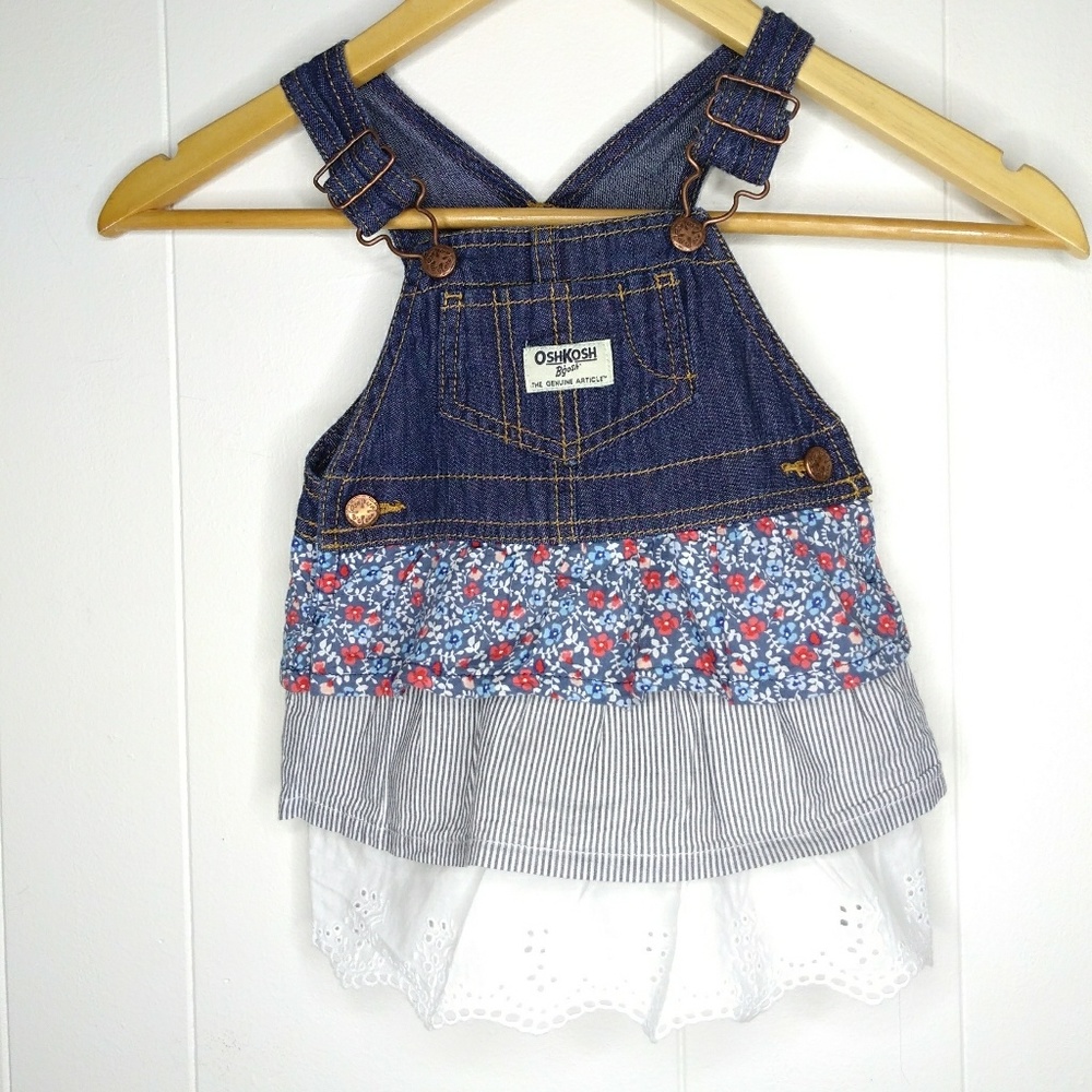 Baby Girl Oshkosh B'Gosh Vestbak Overall Dress 12M